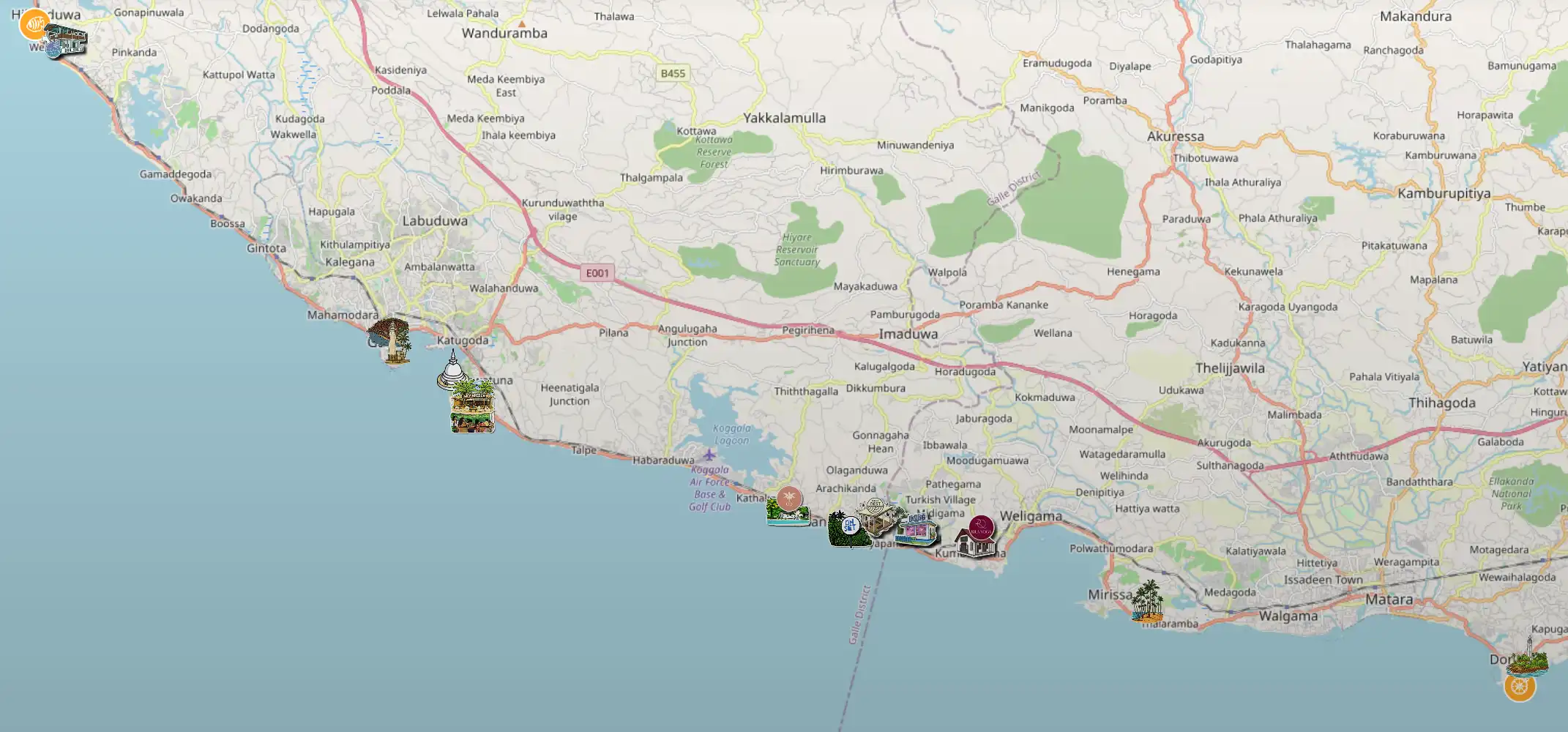 Sponsored places on the map